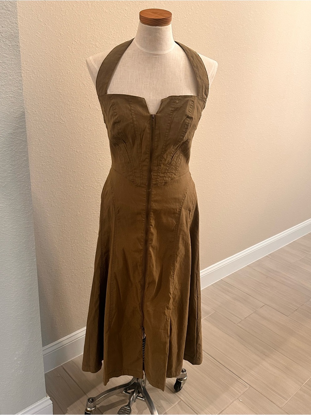 Anthropologie Olive Strapless Halter Midi Dress